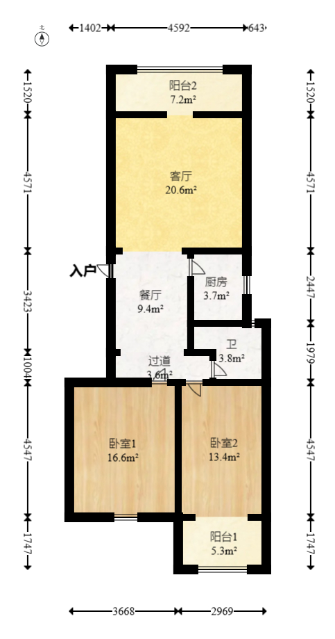 东南雅苑  2室1厅1卫   76.00万室内图1