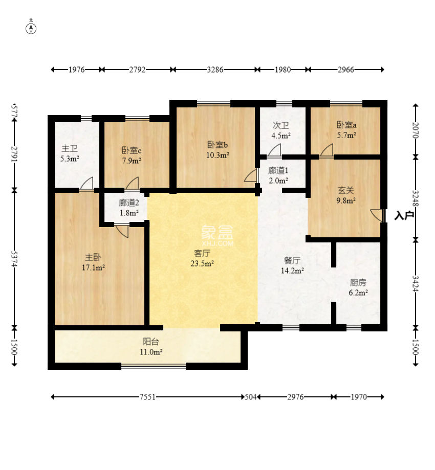 長沙如院  4室2廳2衛(wèi)   108.00萬