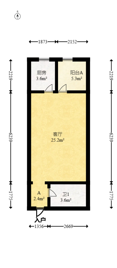 中城丽景香山园  1室1厅1卫   40.00万室内图1