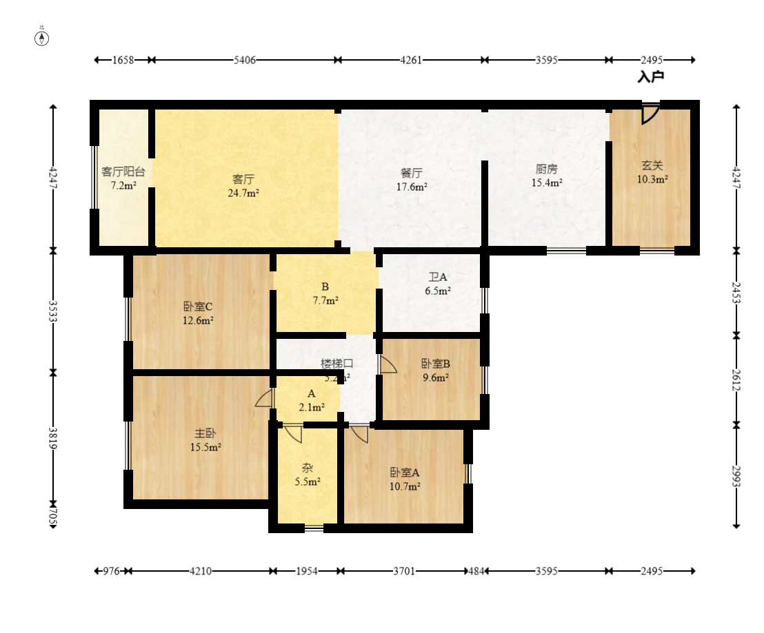 西湖丽景 6室3厅3卫 338.0万 西湖丽景 6室3厅3卫 338.0万户型图