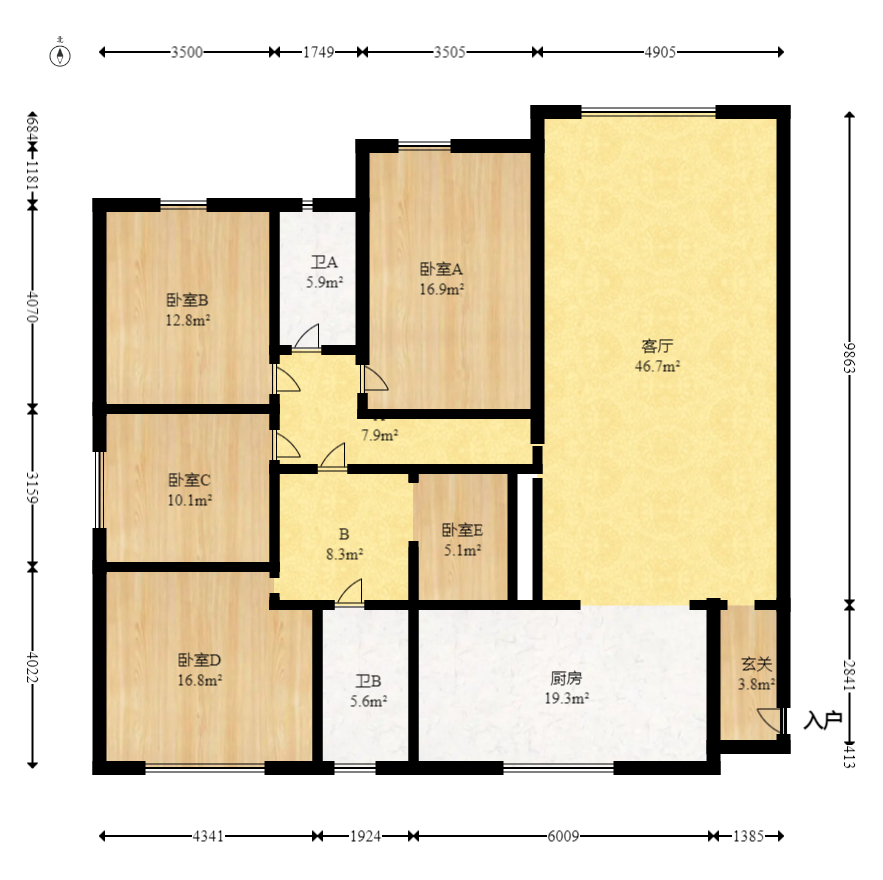 悦湖山  5室2厅2卫    118.0万 悦湖山  5室2厅2卫    118.0万户型图