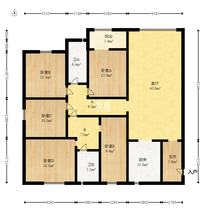 悦湖山  5室2厅2卫    158.0万