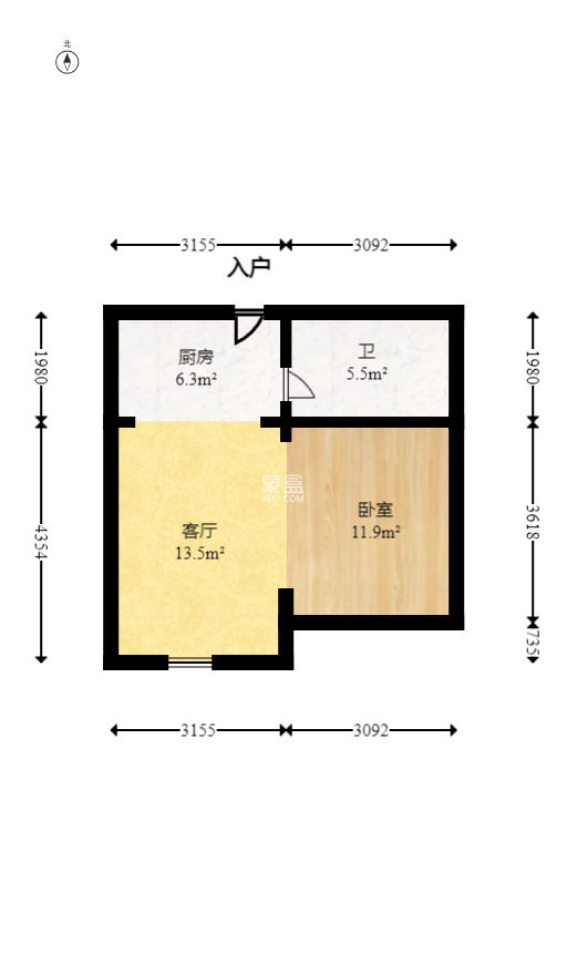 上园商住小区  1室1厅1卫   40.00万