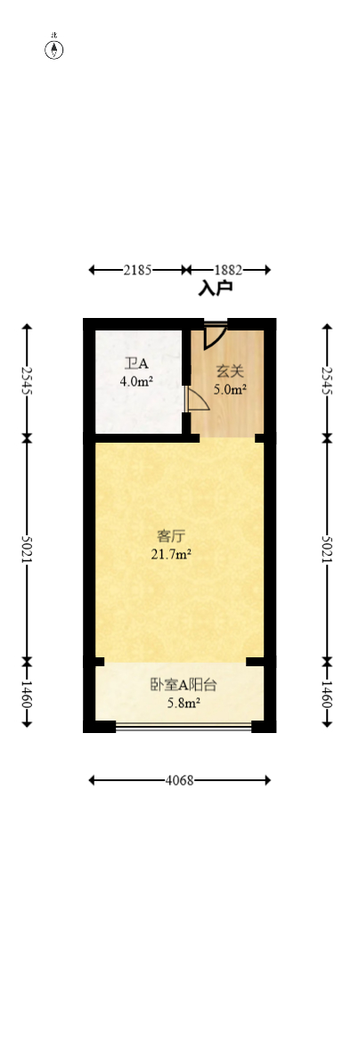 滨江一号（丰泰花园）  1室1厅1卫   36.00万室内图1