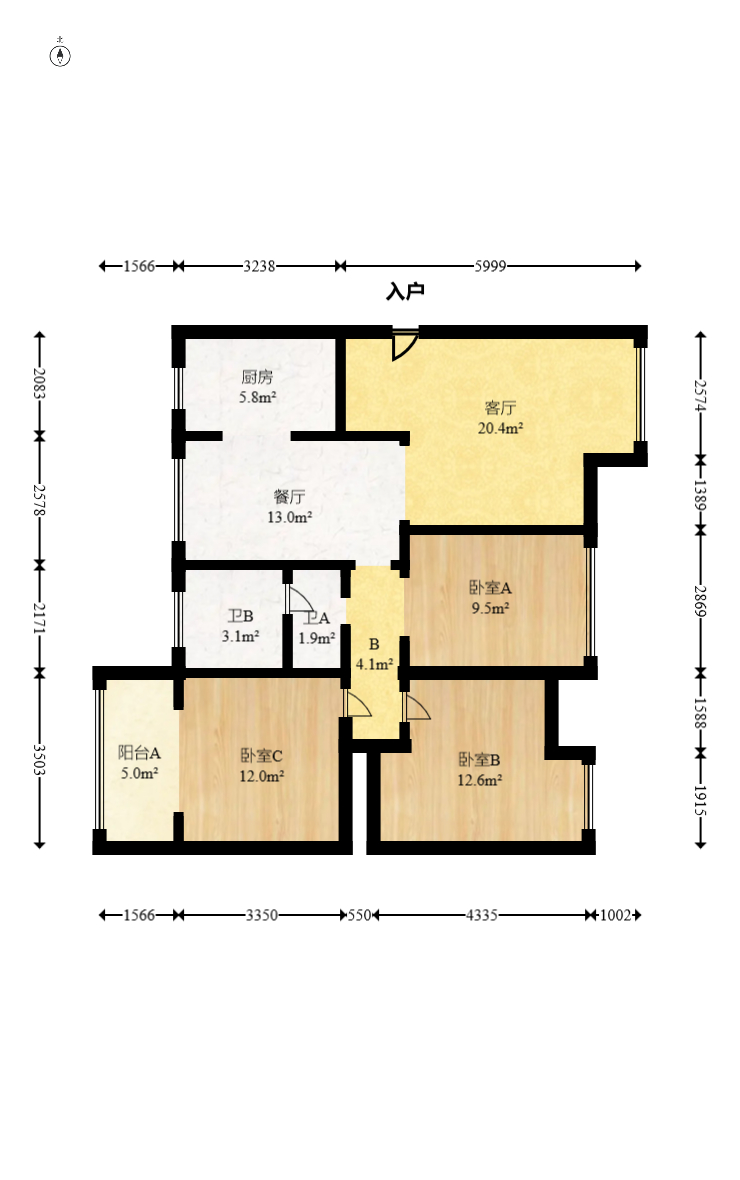 湘府十城(汇财御景湾新寓,汇财国际)  3室2厅1卫    80.0万 湘府十城(汇财御景湾新寓,汇财国际)  3室2厅1卫    80.0万户型图