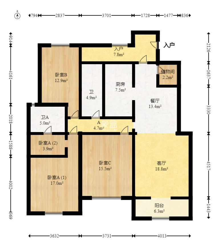 沁园春御院  3室2厅2卫   166.00万