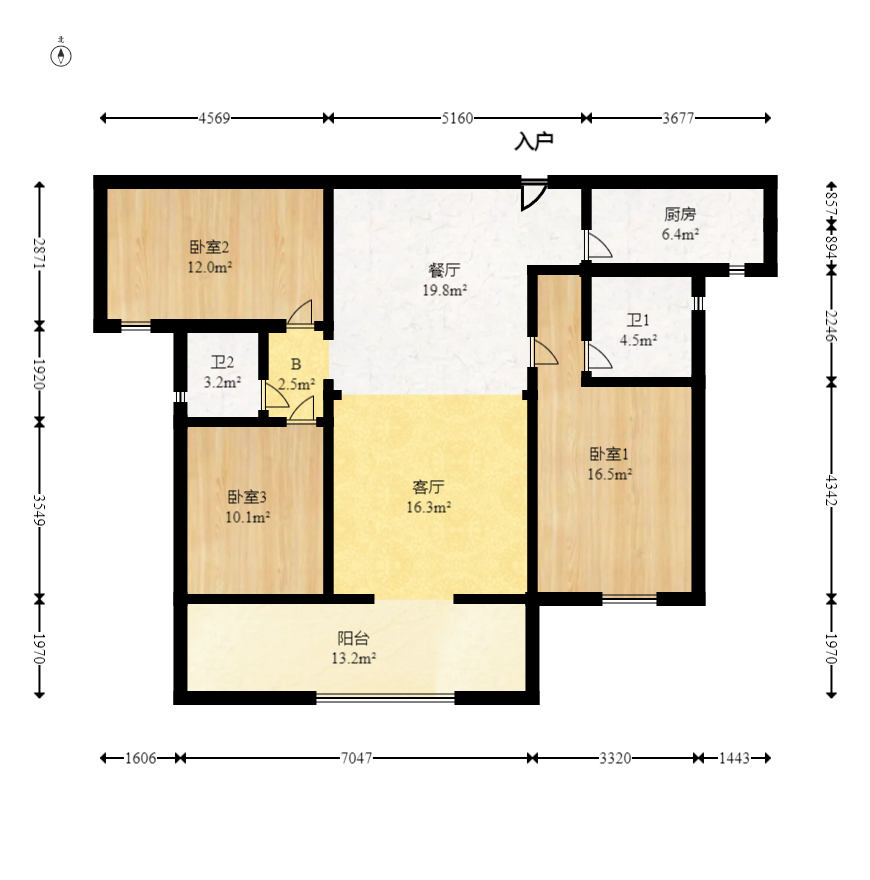 万润滨江天著  4室2厅2卫    145.0万 万润滨江天著  4室2厅2卫    145.0万户型图