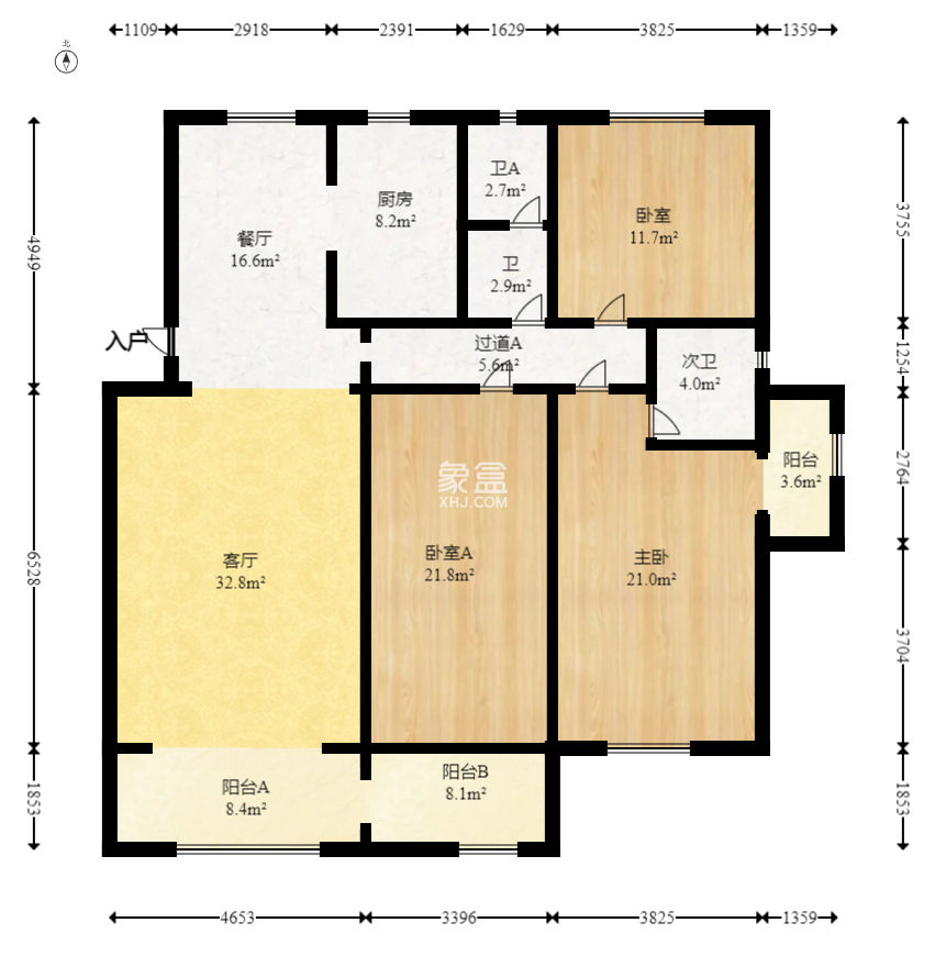 圆梦花园  3室2厅2卫   59.80万