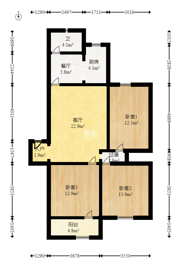 火星开发区七片  3室2厅1卫   48.00万