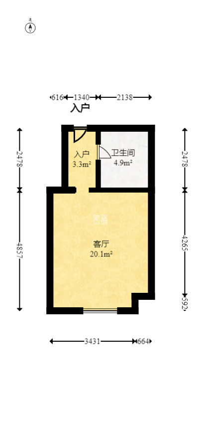 汇一城（汇壹公馆）  1室0厅1卫   22.00万