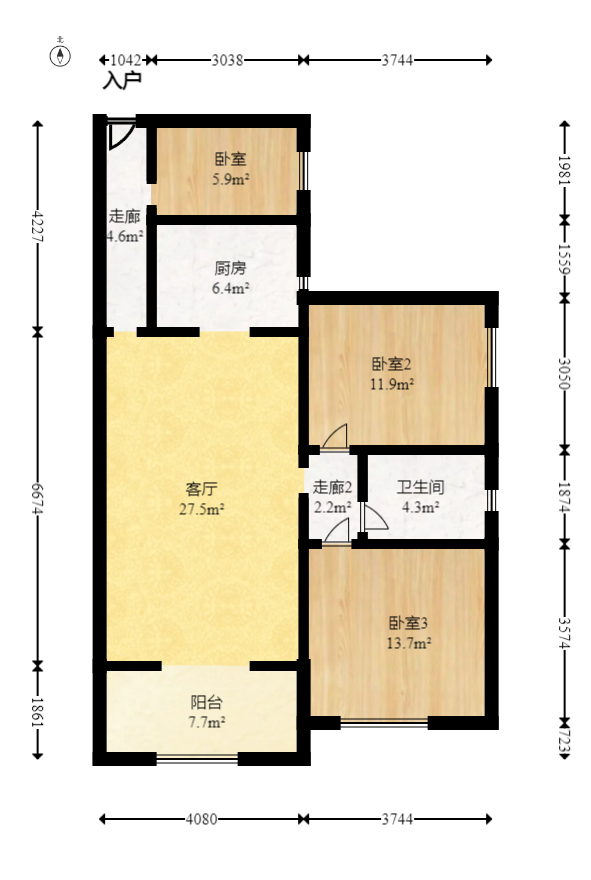 中国铁建国际城二期 3室2厅1卫 47.80万 中国铁建国际城二期 3室2厅1卫 47.80万户型图