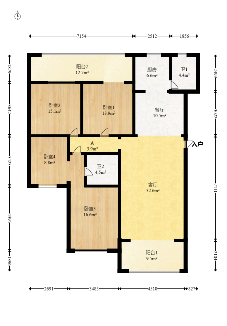书香名邸 4室2厅2卫 140.0万 书香名邸 4室2厅2卫 140.0万户型图