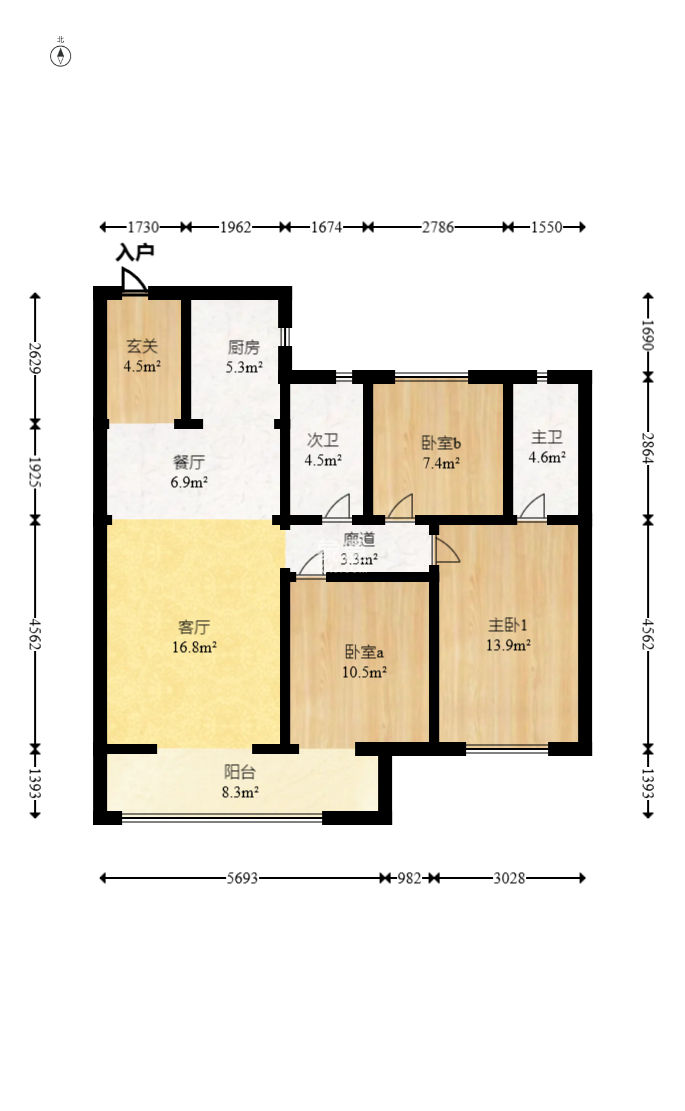 旭辉铂宸府  3室2厅1卫   136.00万