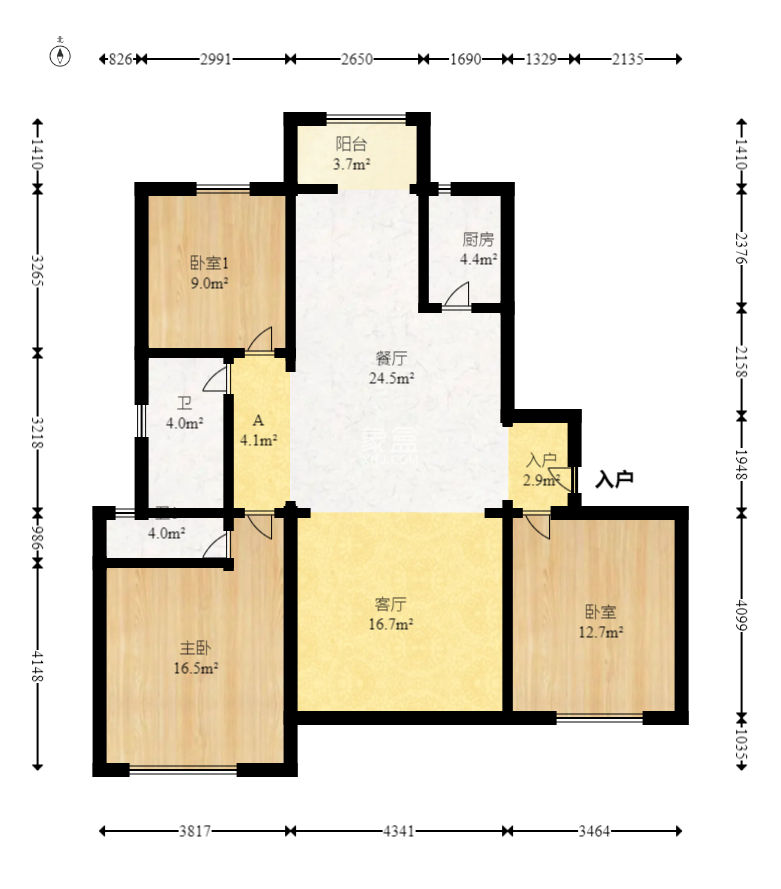 荣盛城  4室2厅2卫    91.8万