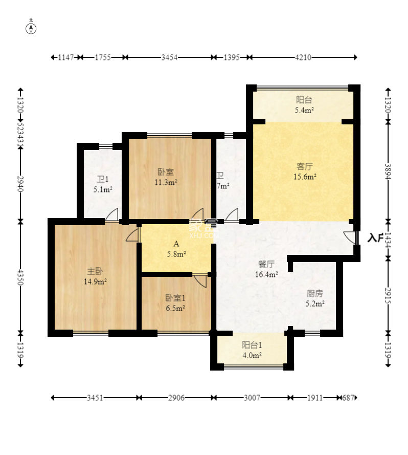 湖湘奥林匹克花园  3室2厅2卫    85.0万