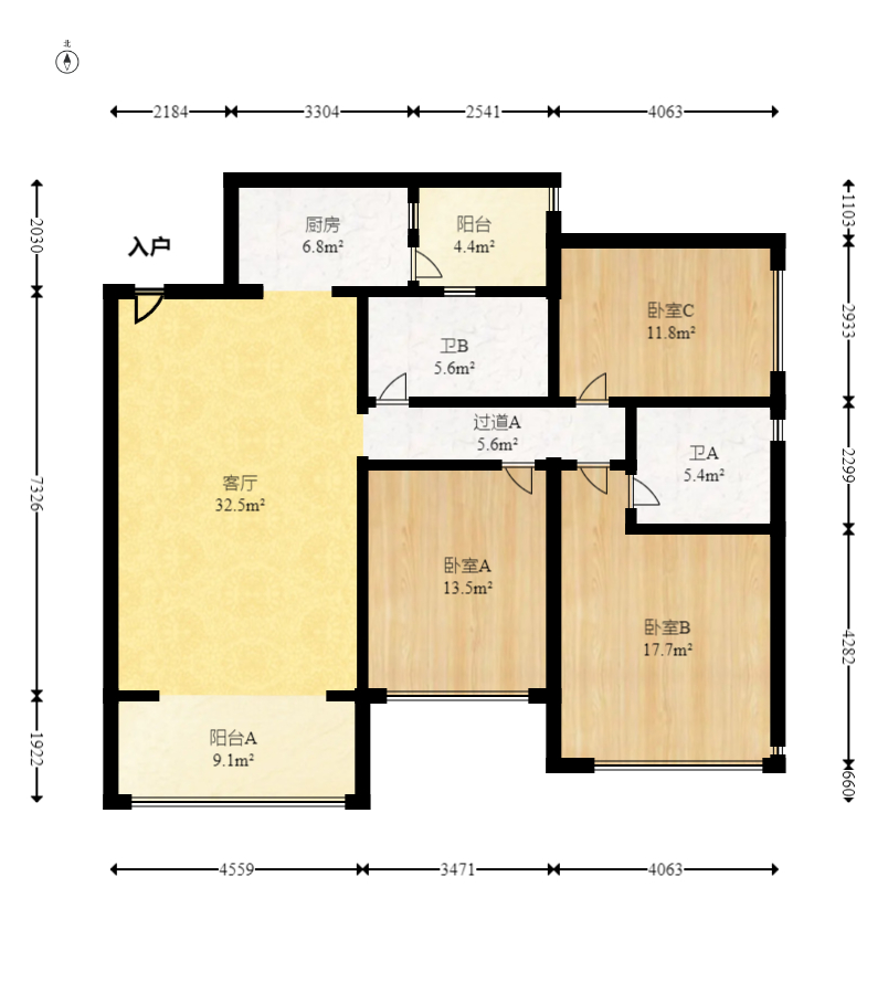 恒大城  3室2厅2卫    88.8万 恒大城  3室2厅2卫    88.8万户型图