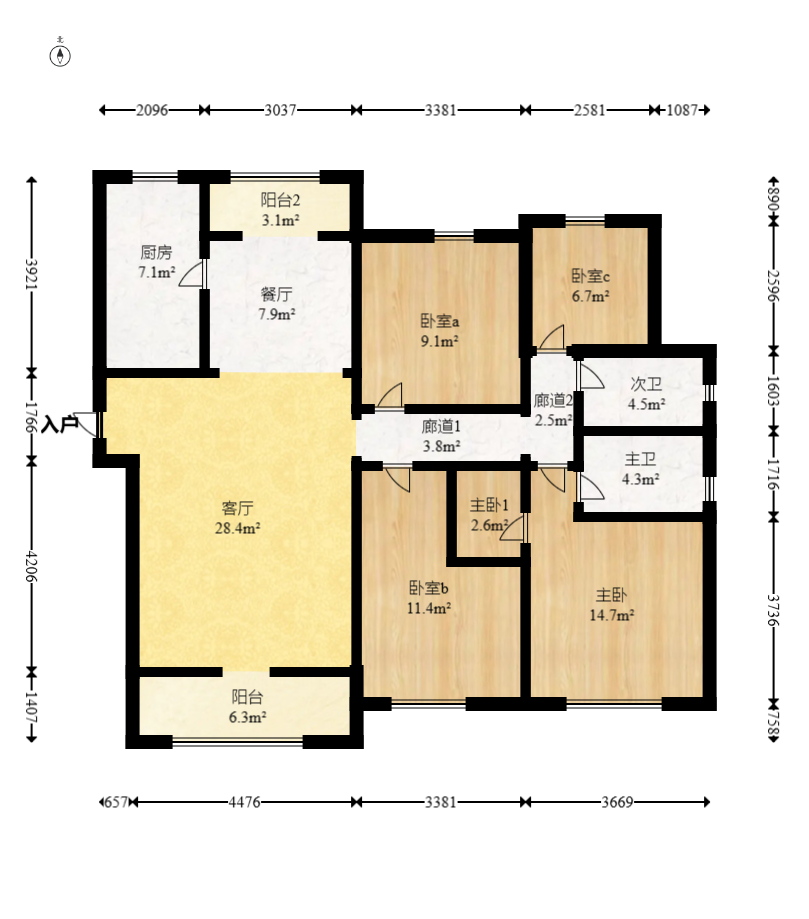 长沙溪山悦  4室2厅2卫   129.80万室内图1
