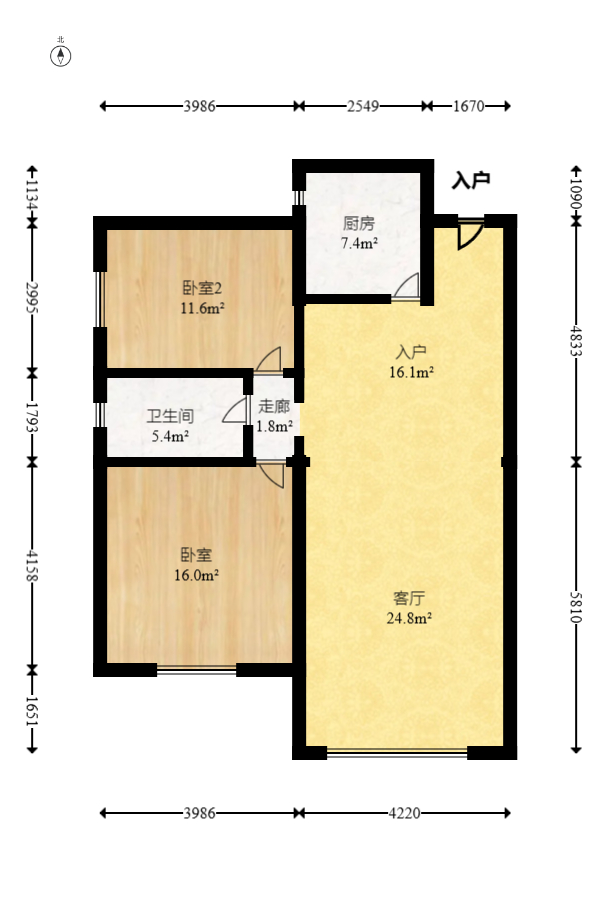 中交中央公园D2区  2室2厅1卫   95.00万室内图1