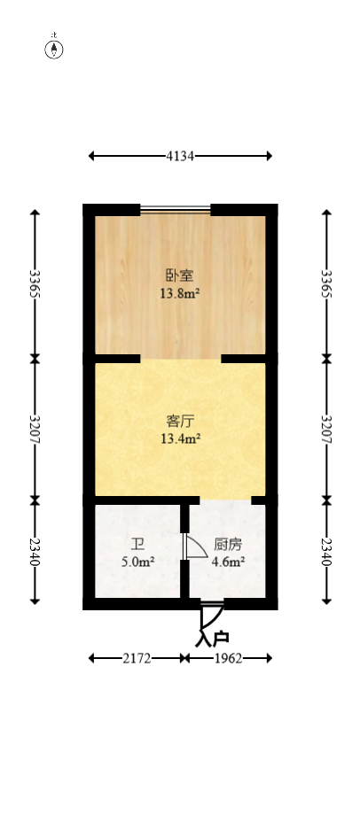 西子一间  1室1厅1卫   36.80万室内图1