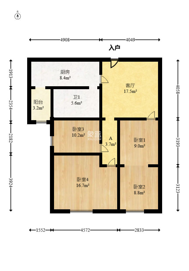 申奥美域  3室2厅1卫    68.0万