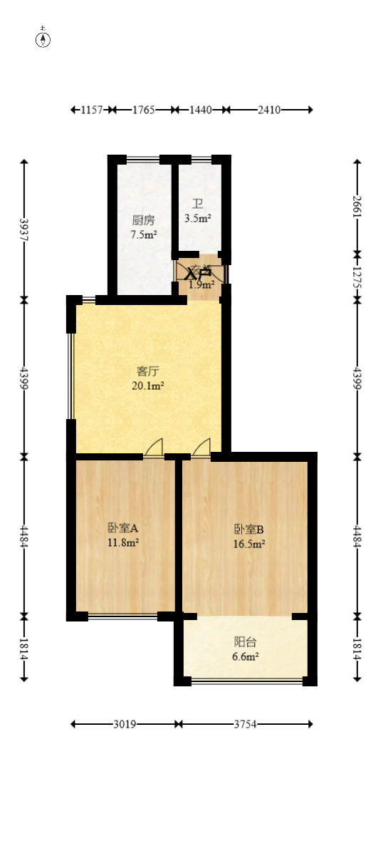 金达家园  2室1厅1卫   51.00万室内图1