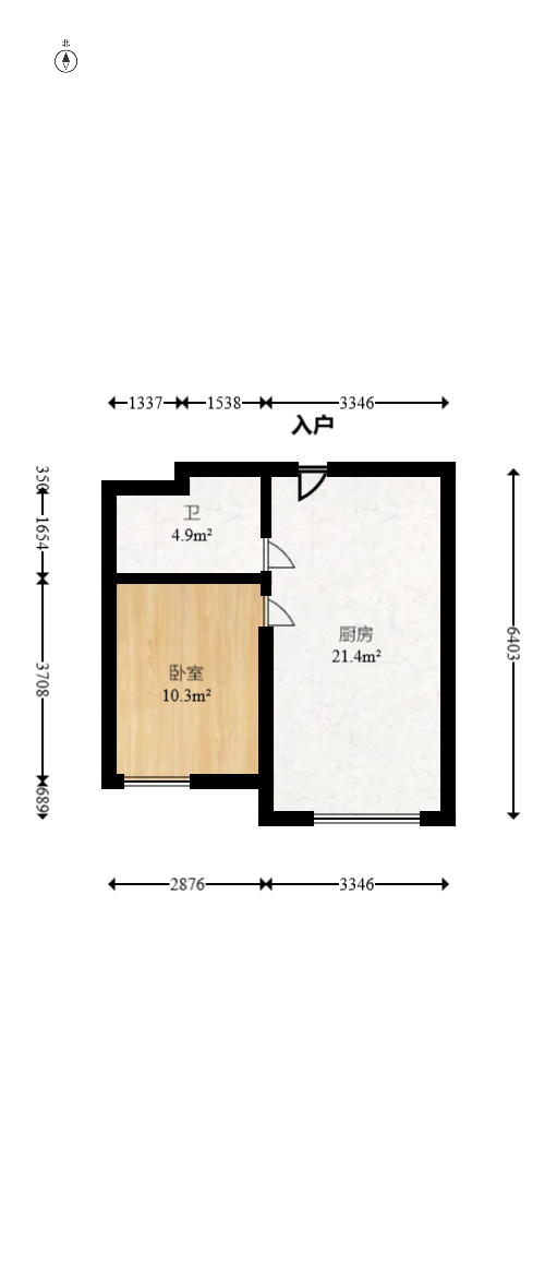 上园商住小区  1室1厅1卫   39.00万室内图1