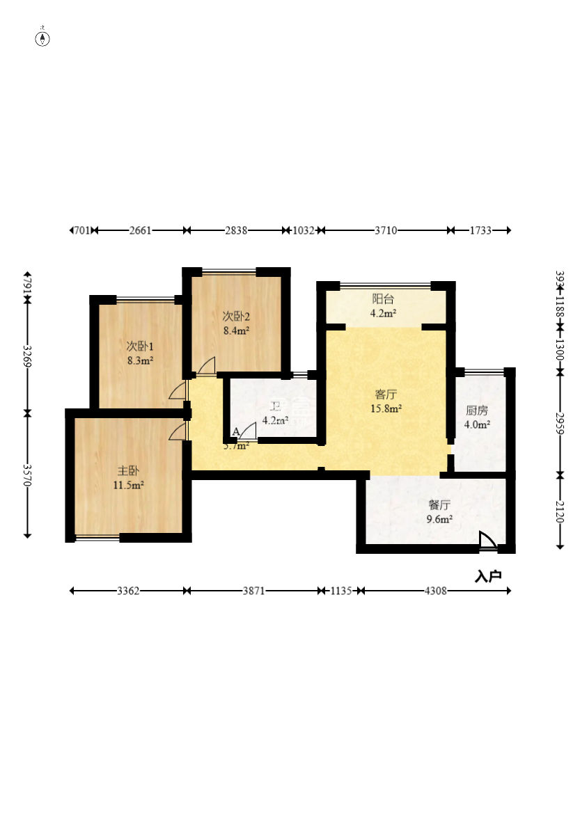泊林晶城  3室2厅1卫    50.0万