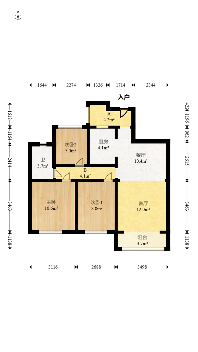 星湖湾二期高层  3室2厅1卫    60.0万 星湖湾二期高层  3室2厅1卫    60.0万户型图