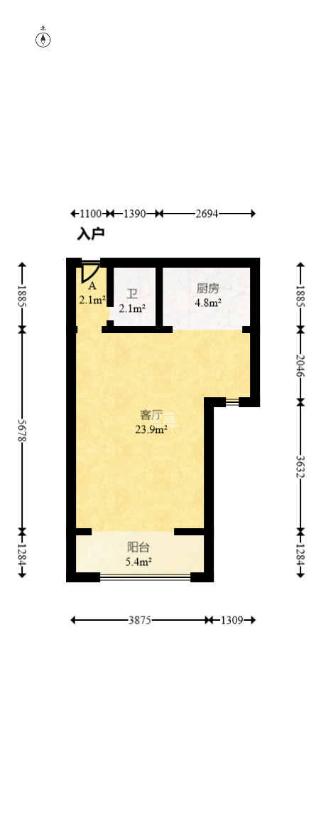 蓝山郡  1室1厅1卫   32.00万