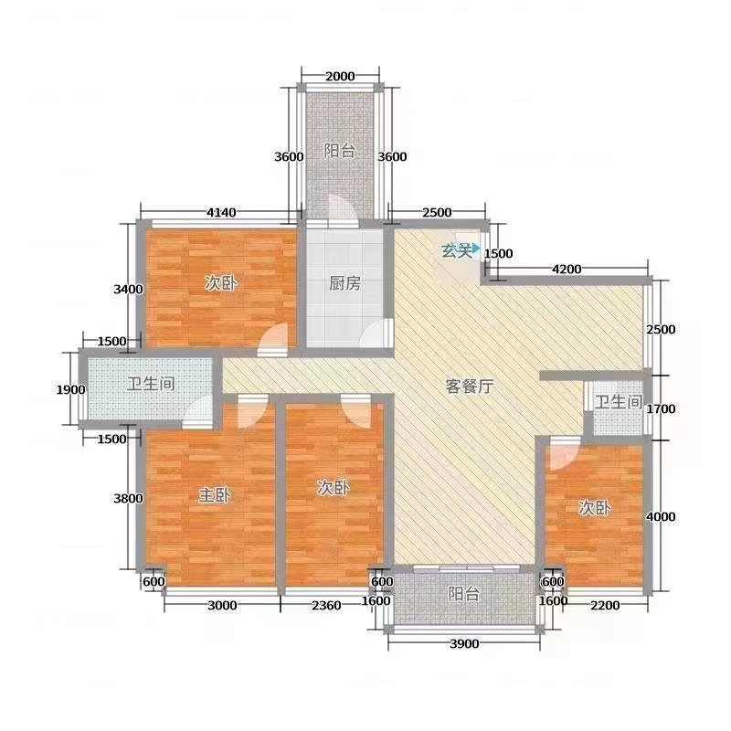 宁邦广场  4室2厅2卫    85.5万户型图