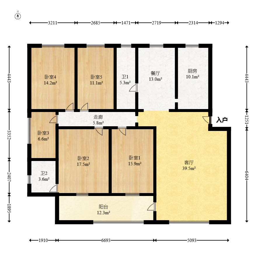 省科学技术研究开发院 5室2厅2卫 138.0万 省科学技术研究开发院 5室2厅2卫 138.0万户型图