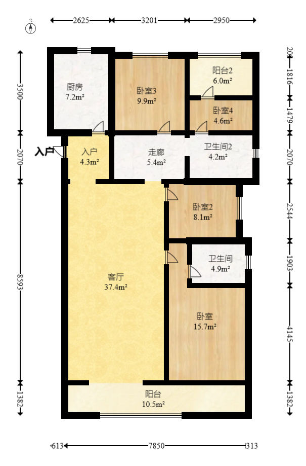 华远碧桂园海蓝城 4室2厅2卫 68.0万 华远碧桂园海蓝城 4室2厅2卫 68.0万户型图