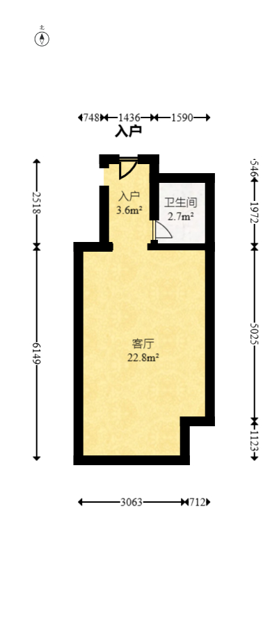 碧桂园星荟  2室1厅1卫   29.80万室内图1