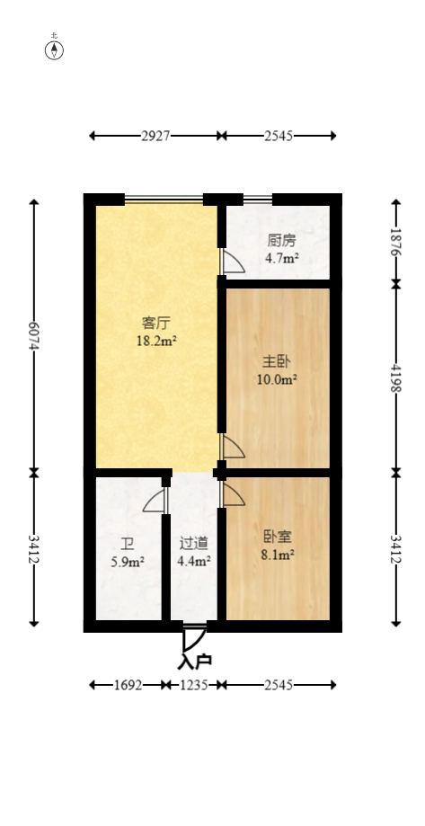 印象天心  2室1厅1卫   52.00万室内图1