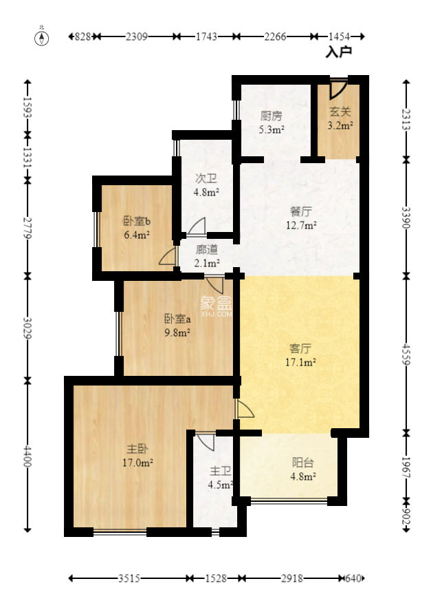 万科金色梦想B区  3室2厅2卫   138.00万