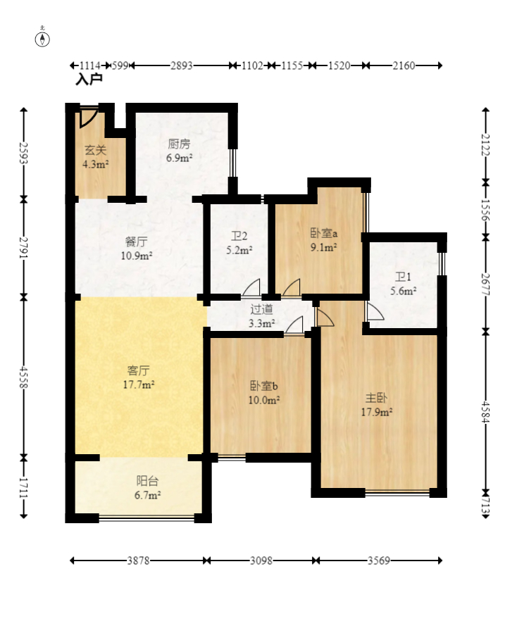时代年华 3室2厅2卫 82.0万 时代年华 3室2厅2卫 82.0万户型图