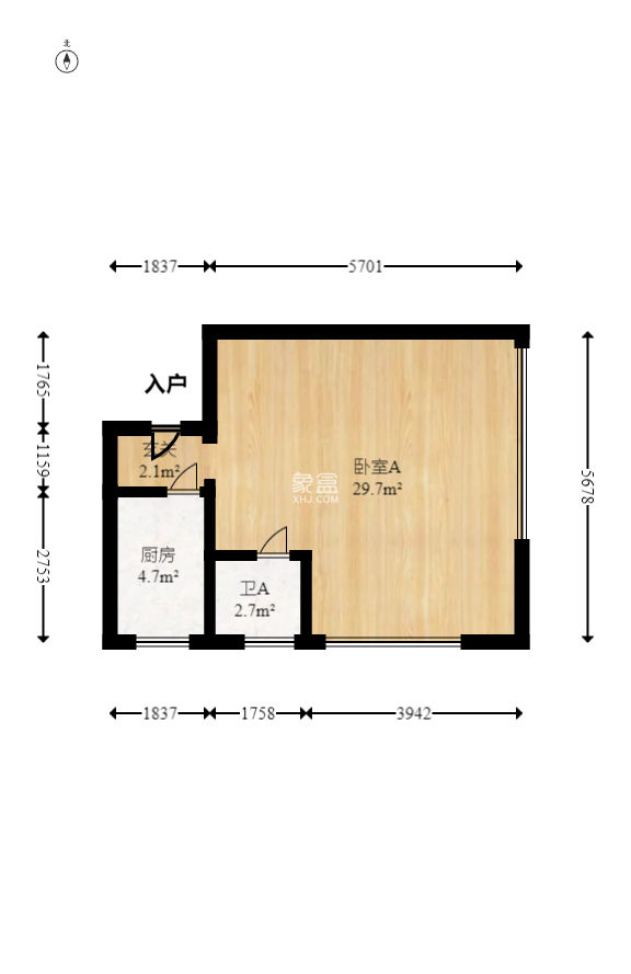 卓越中寰  1室1厅1卫   78.00万