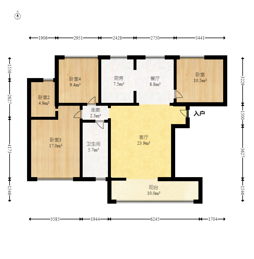 佳美紫郡 3室2厅1卫 55.0万 佳美紫郡 3室2厅1卫 55.0万户型图