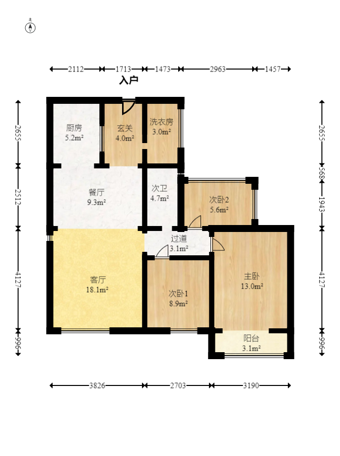 山语城二期 3室2厅1卫 63.0万 山语城二期 3室2厅1卫 63.0万户型图