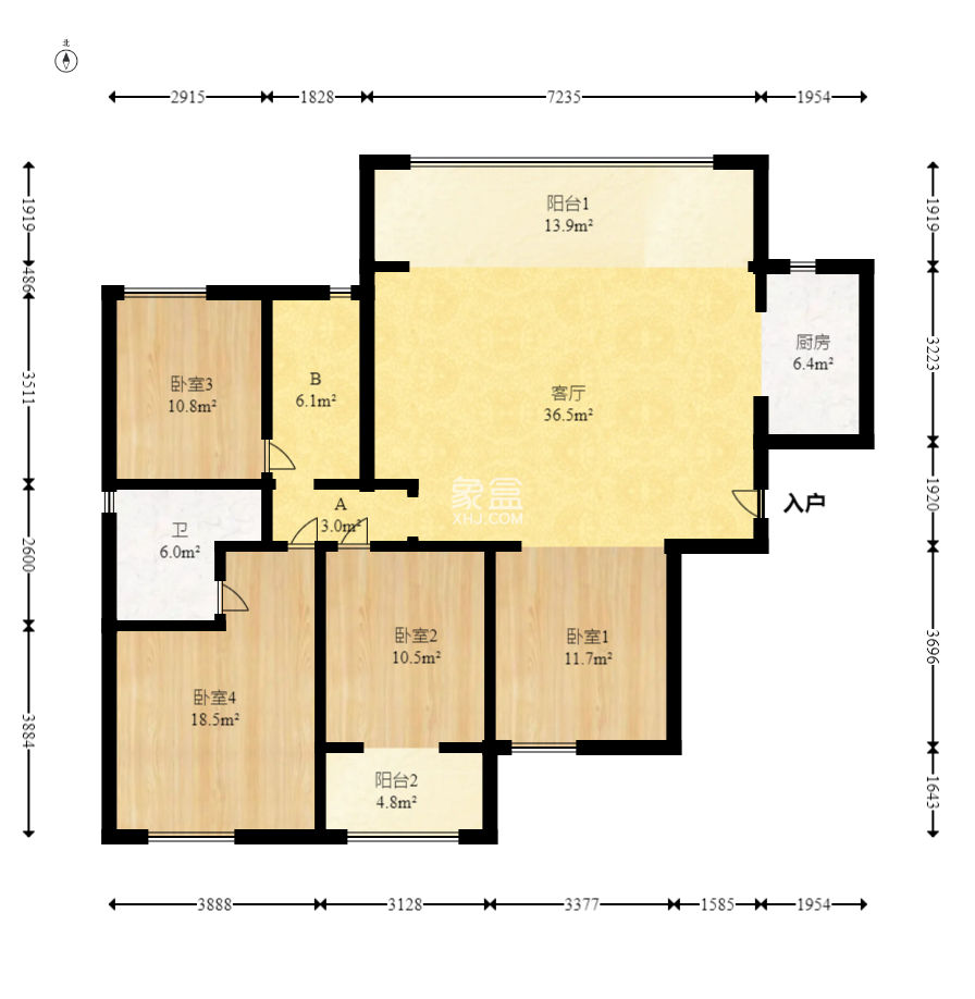 建发中央悦府  4室2厅2卫   268.00万