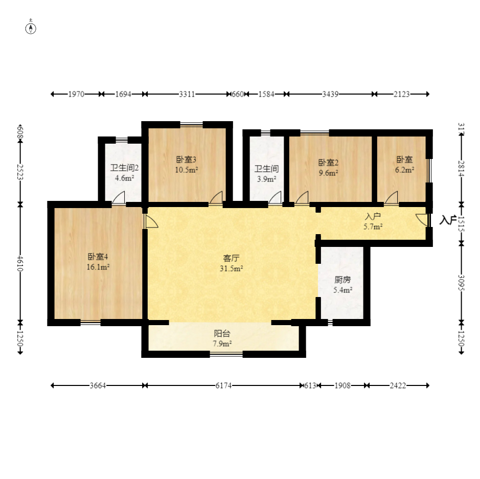紫华郡 4室2厅2卫 71.8万 紫华郡 4室2厅2卫 71.8万户型图