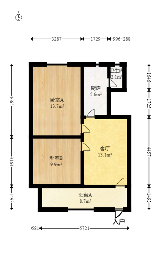 上碧湘街散盘  2室1厅1卫   48.00万室内图1
