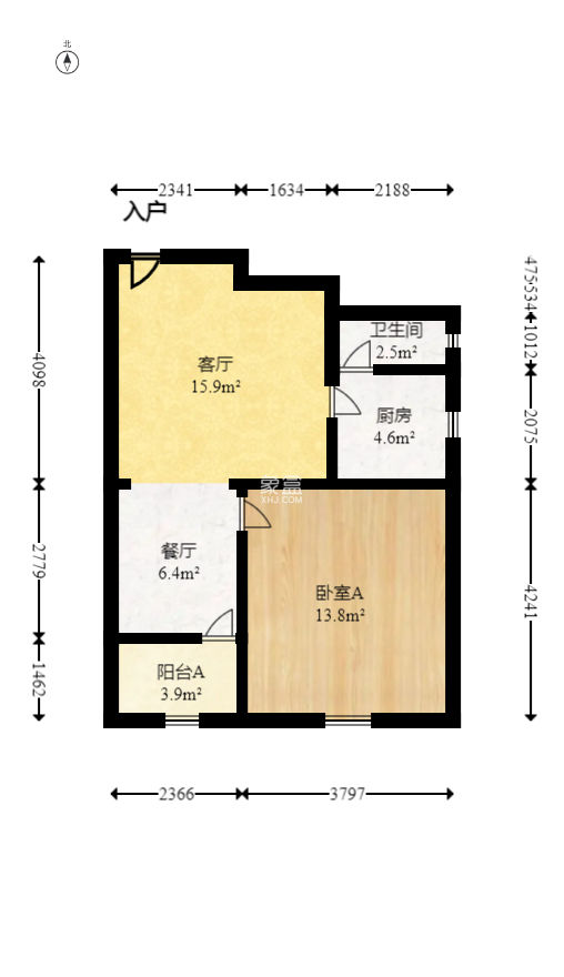 裕农街散盘  1室1厅1卫   46.50万