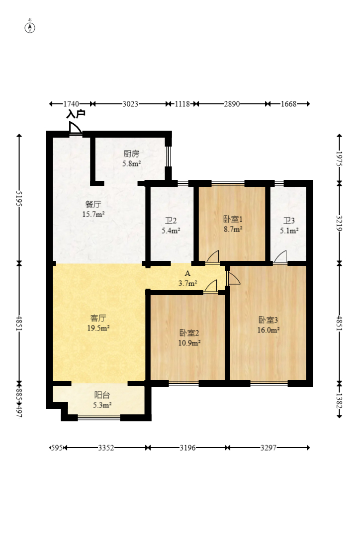 阳光城尚东湾青柠园  3室2厅2卫   113.00万室内图1