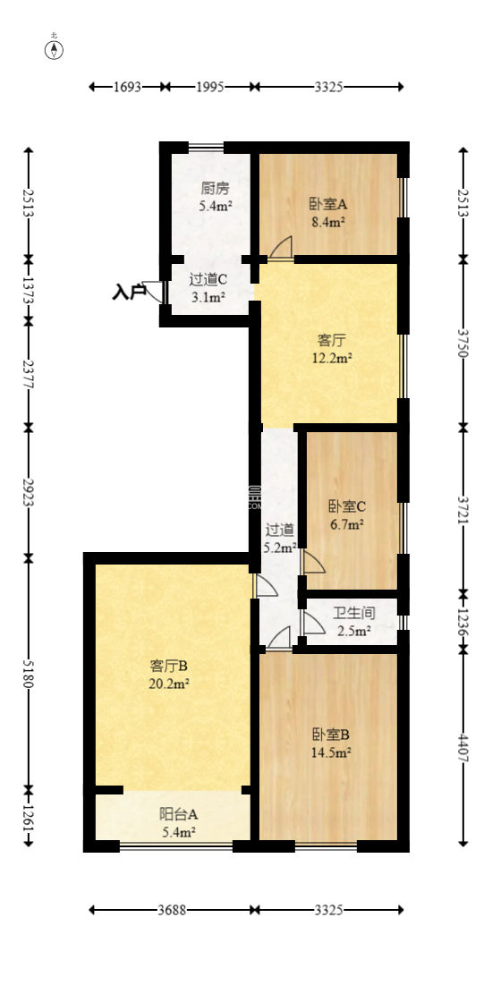 平矿局宿舍  3室1厅1卫   85.80万