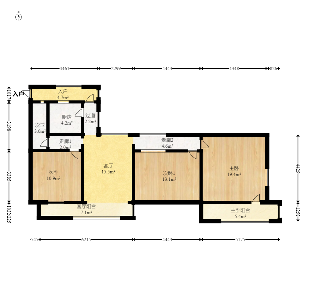 琼山区建设局宿舍  3室2厅2卫   98.00万室内图1