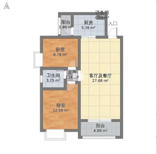 亿都时光  2室2厅1卫   58.80万