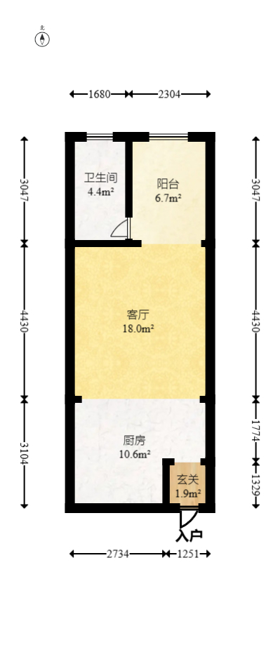 中建芙蓉嘉苑  1室1厅1卫   36.80万室内图1