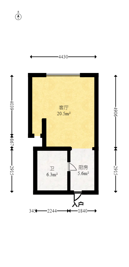 荣盛花语书苑  2室1厅1卫    32.08万室内图1