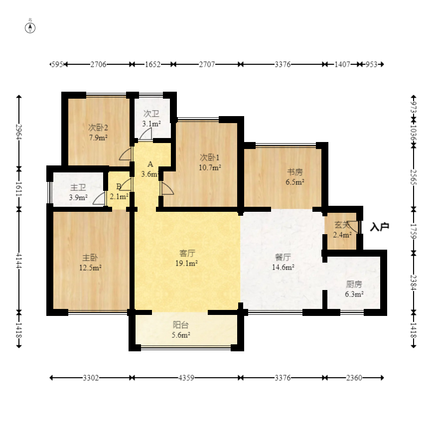 中欣楚天御府E区  4室2厅2卫    149.0万 中欣楚天御府E区  4室2厅2卫    149.0万户型图